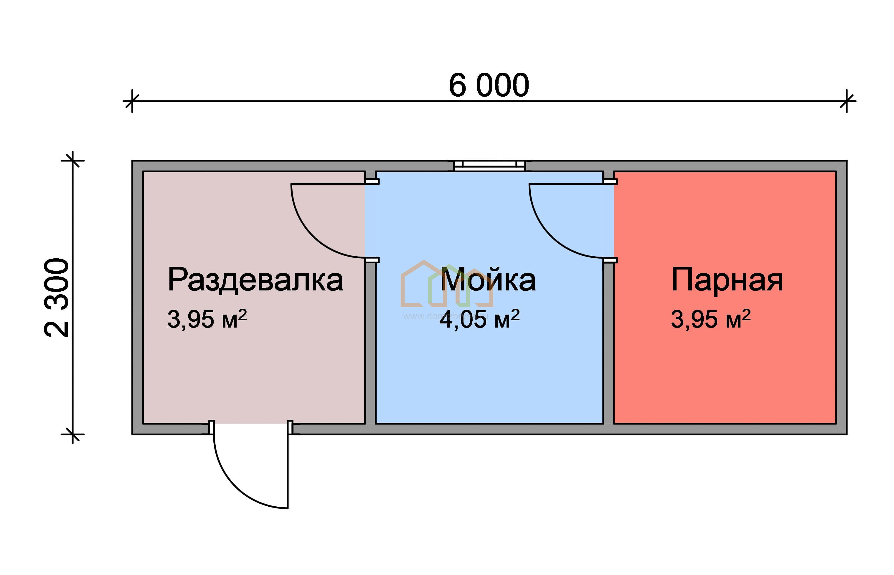 Перевозная баня из бруса 6х2,3 Площадь: 13.8 м² в готовом виде за 272500  под ключ в Переславле-Залесском